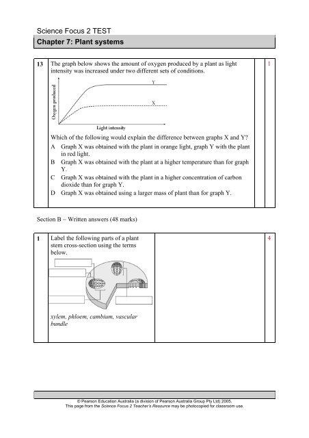 Science Focus 2 TEST Chapter 7 - Pearson Australia Media ...