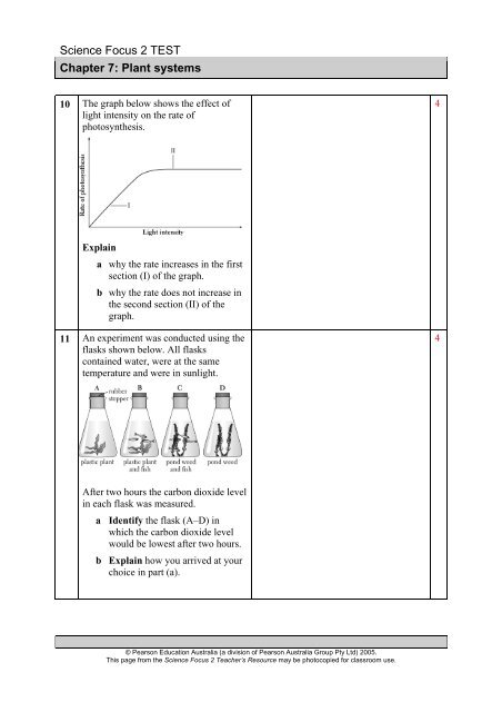 Science Focus 2 TEST Chapter 7 - Pearson Australia Media ...