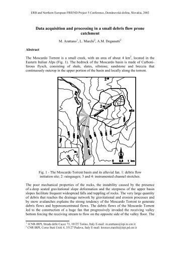 Data acquisition and processing in a small debris flow prone ...