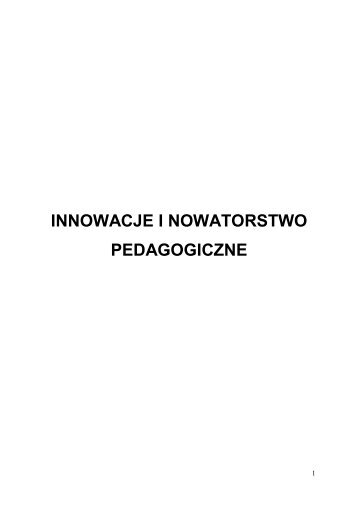 INNOWACJE I NOWATORSTWO PEDAGOGICZNE