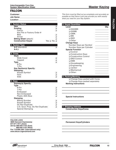 Falcon July 18, 2011A Pricebook.pdf - Access Hardware Supply