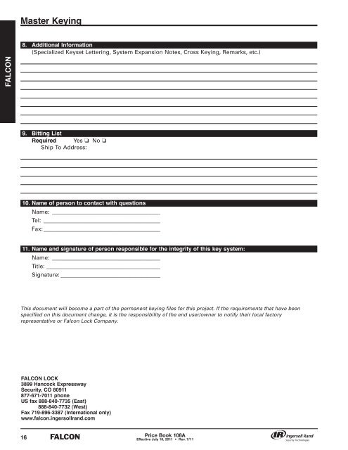 Falcon July 18, 2011A Pricebook.pdf - Access Hardware Supply