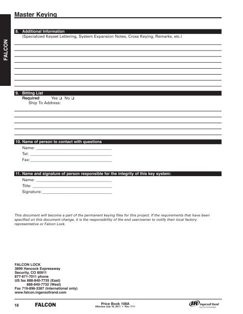 Falcon July 18, 2011A Pricebook.pdf - Access Hardware Supply