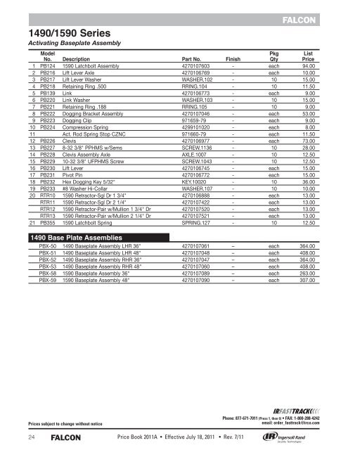 Falcon July 18, 2011A Pricebook.pdf - Access Hardware Supply