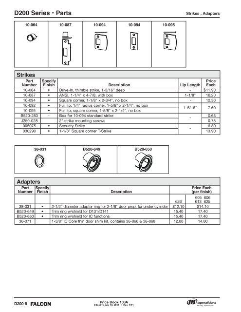 Falcon July 18, 2011A Pricebook.pdf - Access Hardware Supply