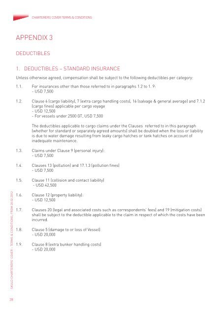 skuld Charterers' Cover terMs & CoNdItIoNs - Extranet - Skuld