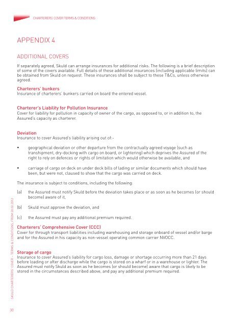 skuld Charterers' Cover terMs & CoNdItIoNs - Extranet - Skuld