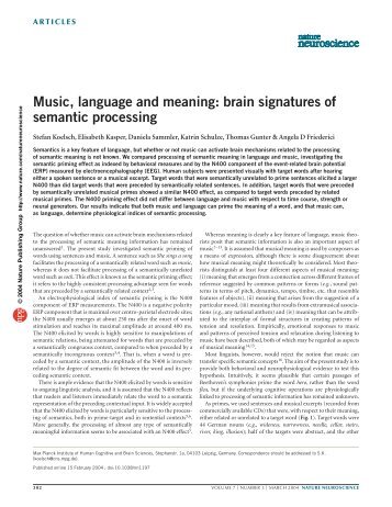 Music, language and meaning - UCSD Cognitive Science