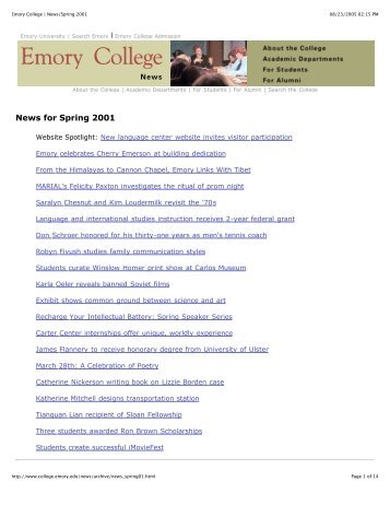 Emory College | News - Emory University