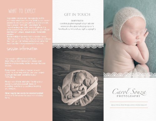 Newborn session prices and info