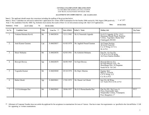 Seagate Crystal Reports - AME_A - Directorate General Civil Aviation