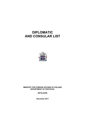 DIPLOMATIC AND CONSULAR LIST - Ministry for Foreign Affairs