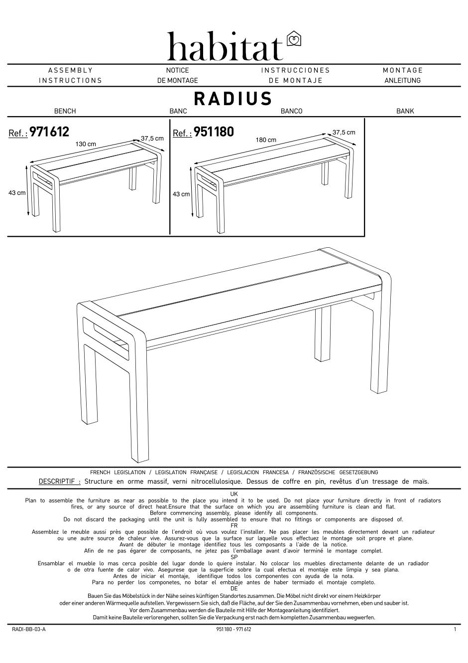 Banc Exterieur Habitat Mobilier Urbain Et Amenagement Exterieur