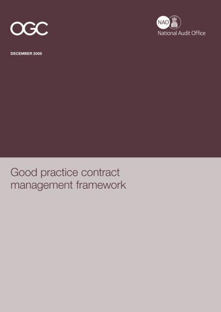 Good practice contract management framework - Support