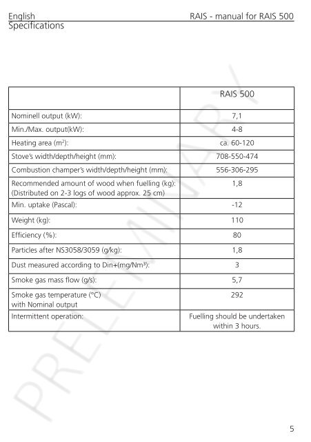 USER MANUAL RAIS 500 - Robeys Ltd