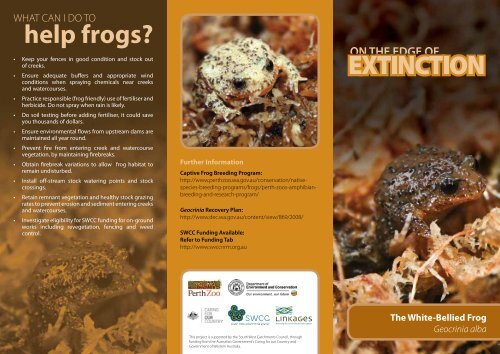 On the edge of extinction Geocrinia brochure - South West ...