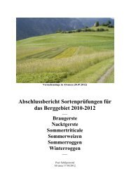 Abschlussbericht SortenprÃ¼fungen fÃ¼r das ... - Berggetreide