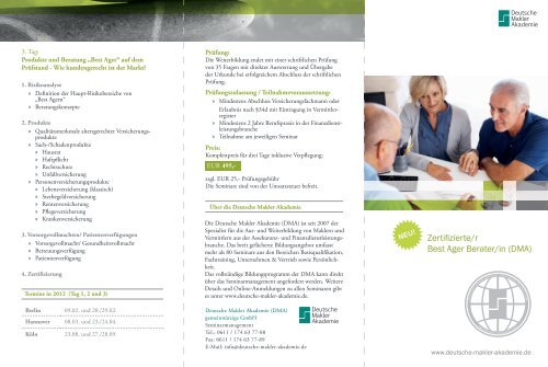 Zertifizierte/r Best Ager Berater/in (DMA) - Deutsche Makler Akademie