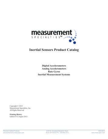Product Catalog - Spectrum Sensors & Controls - API Technologies