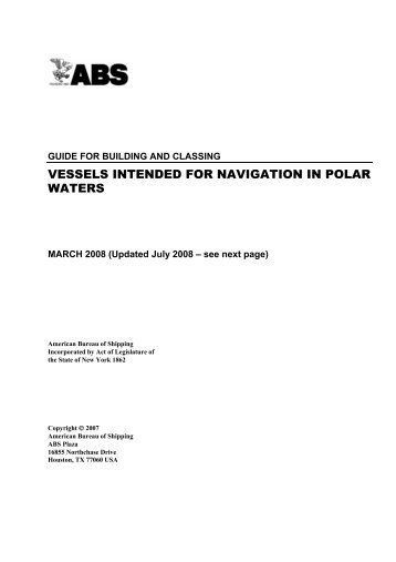 ABS Guide For Building & Classing Vessels For Navigation In Polar ...