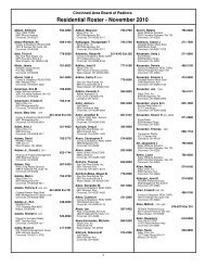 Residential Roster - November 2010 - Cincinnati Area Board of ...