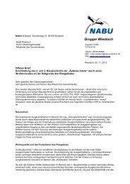 Offener Brief des NABU Wiesloch