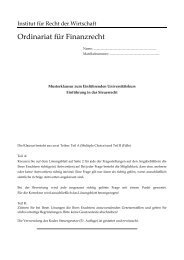 Klausur EK Einführung in das Steuerrecht - Ordinariat für Finanzrecht