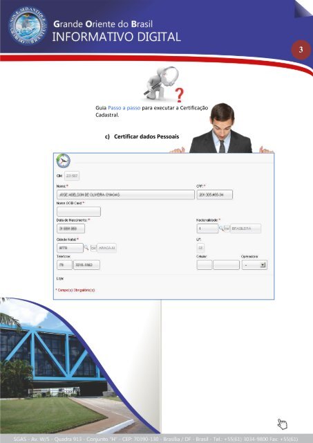 CERTIFICAÃÃO CADASTRAL - Grande Oriente do Brasil