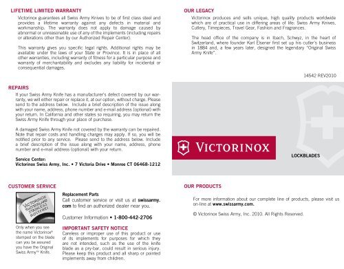 Victorinox Lock blade Manual