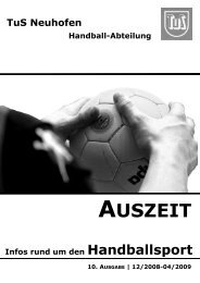 Ausgabe Dezember 2008 - Handball TuS Neuhofen