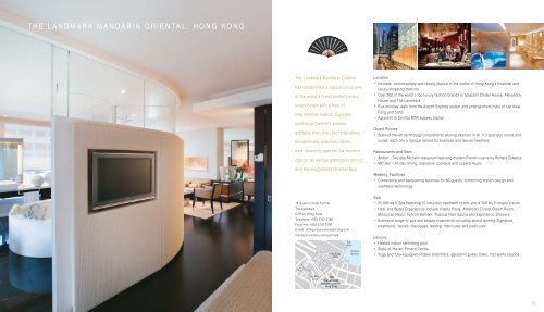 MANDARIN ORIENTAL HOTEL GROUP DIRECTORY 2012