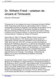 Dr. Wilhelm Friedl - cetatean de onoare al Timisoarei - Timisoara