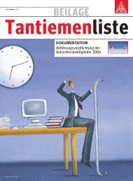 Tantiemenliste 2006 - IG Metall