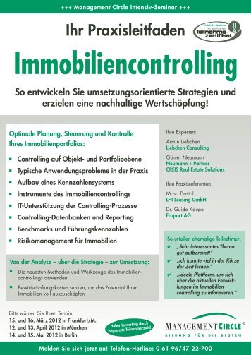 Seminar: Immobiliencontrolling - Management Circle AG