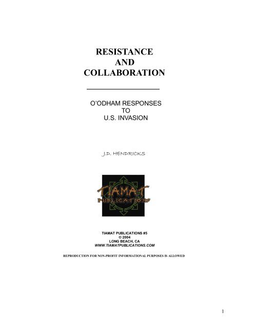 Resistance and Collaboration: O'odham Responses to U.S. Invasion