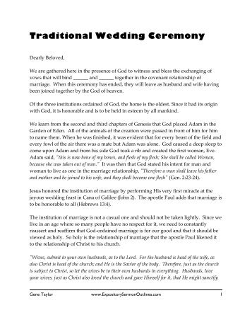 wedding sermons outline