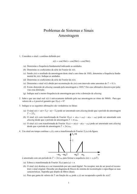 Problemas de Sistemas e Sinais Amostragem