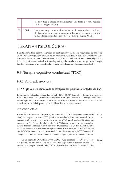 GPC sobre Trastornos de Conducta Alimentaria (TCA)