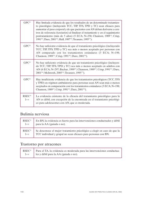 GPC sobre Trastornos de Conducta Alimentaria (TCA)