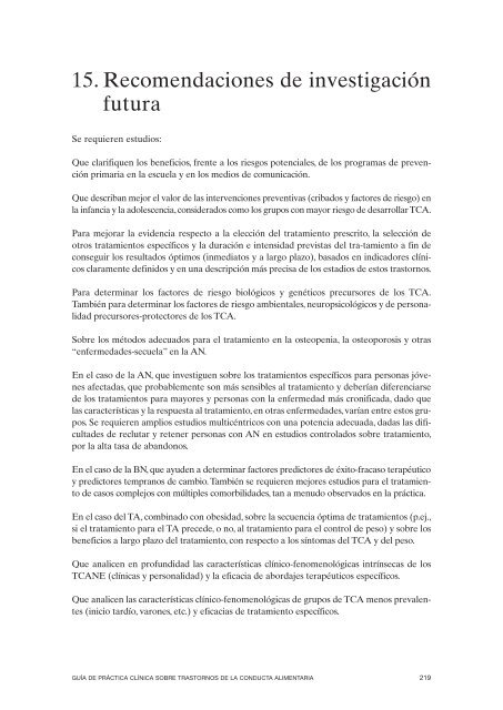 GPC sobre Trastornos de Conducta Alimentaria (TCA)