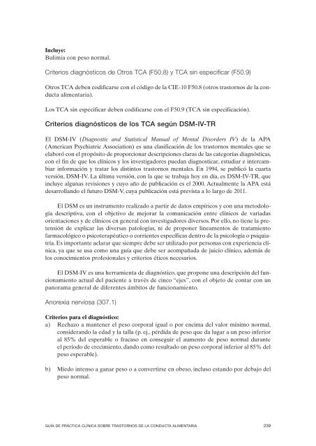 GPC sobre Trastornos de Conducta Alimentaria (TCA)