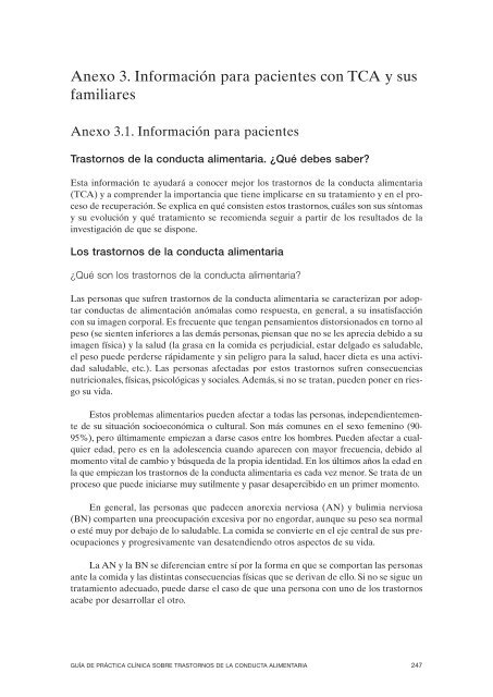 GPC sobre Trastornos de Conducta Alimentaria (TCA)