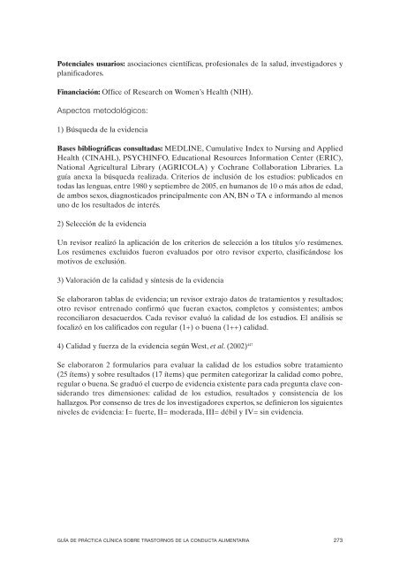 GPC sobre Trastornos de Conducta Alimentaria (TCA)