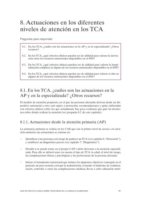 GPC sobre Trastornos de Conducta Alimentaria (TCA)