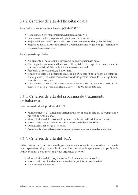 GPC sobre Trastornos de Conducta Alimentaria (TCA)