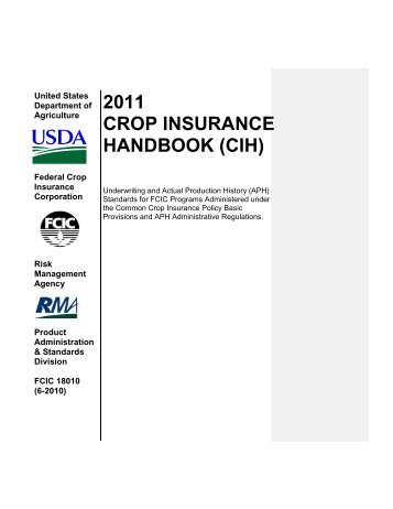 2011 crop insurance handbook - RMA USDA Risk Management ...
