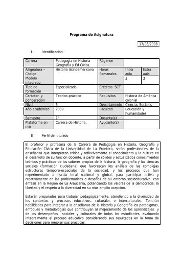 Programa de Asignatura I. Identificación Carrera Pedagogía en ...