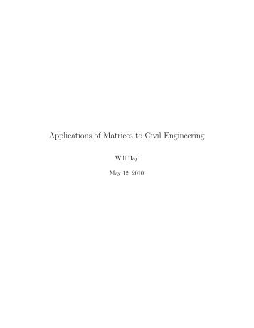 Applications of Matrices to Civil Engineering