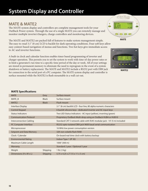 To Download The Complete 2009 OutBack Power Systems Catalog