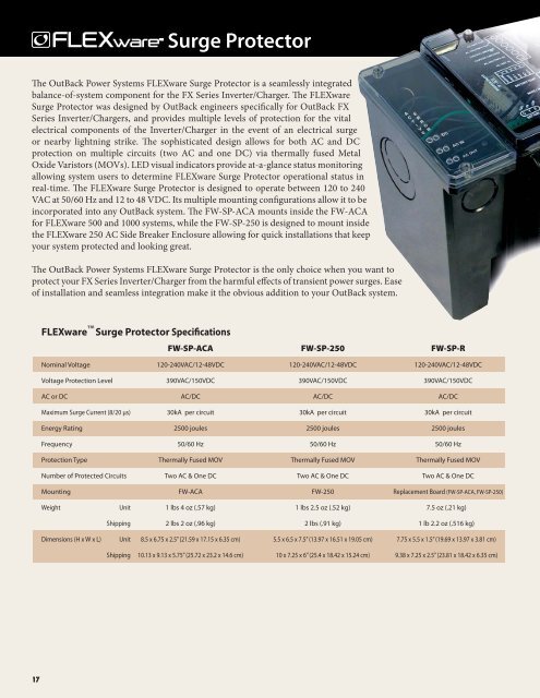 To Download The Complete 2009 OutBack Power Systems Catalog